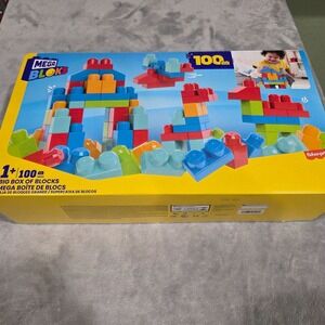 Mega Blocks Big Box of Building Blocks 100PCS Fisher-price-Brand New
